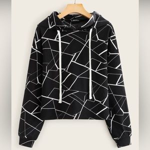 SHEIN Geo Print Hoodie - Size M
